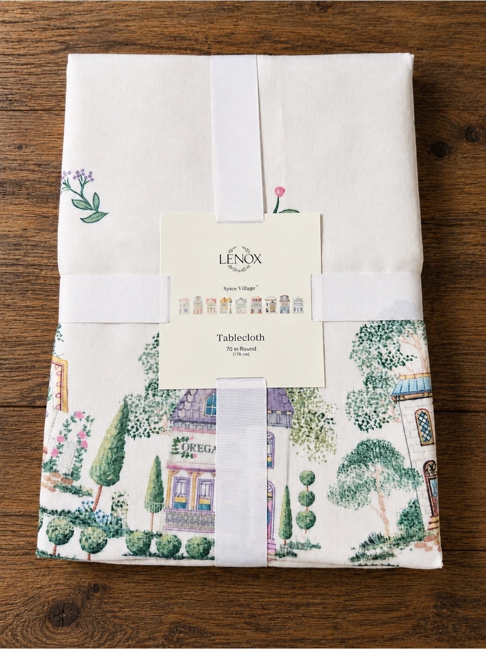 Lenox Spice Village Round Tablecloth - 70” New with Tags